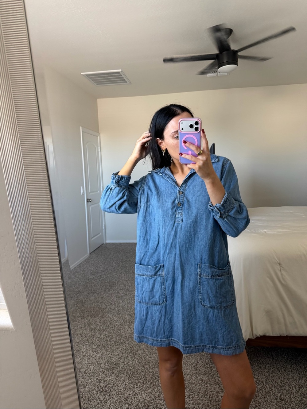 Denim mini dress